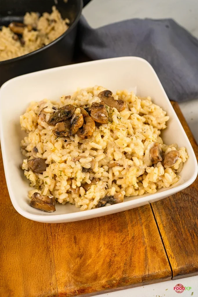 Mushroom Risotto Served