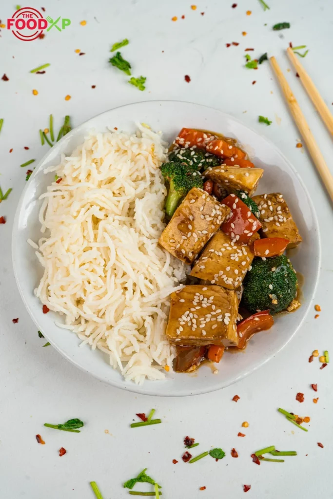 Stir Fry Tofu with Vegetables With Rice