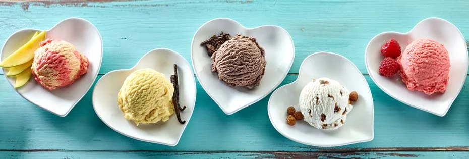 ice cream on heart plates