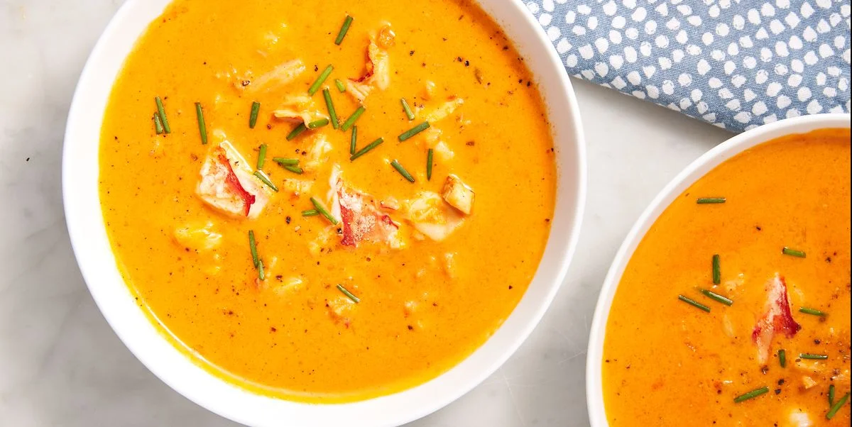 Lobster bisque in a bowl