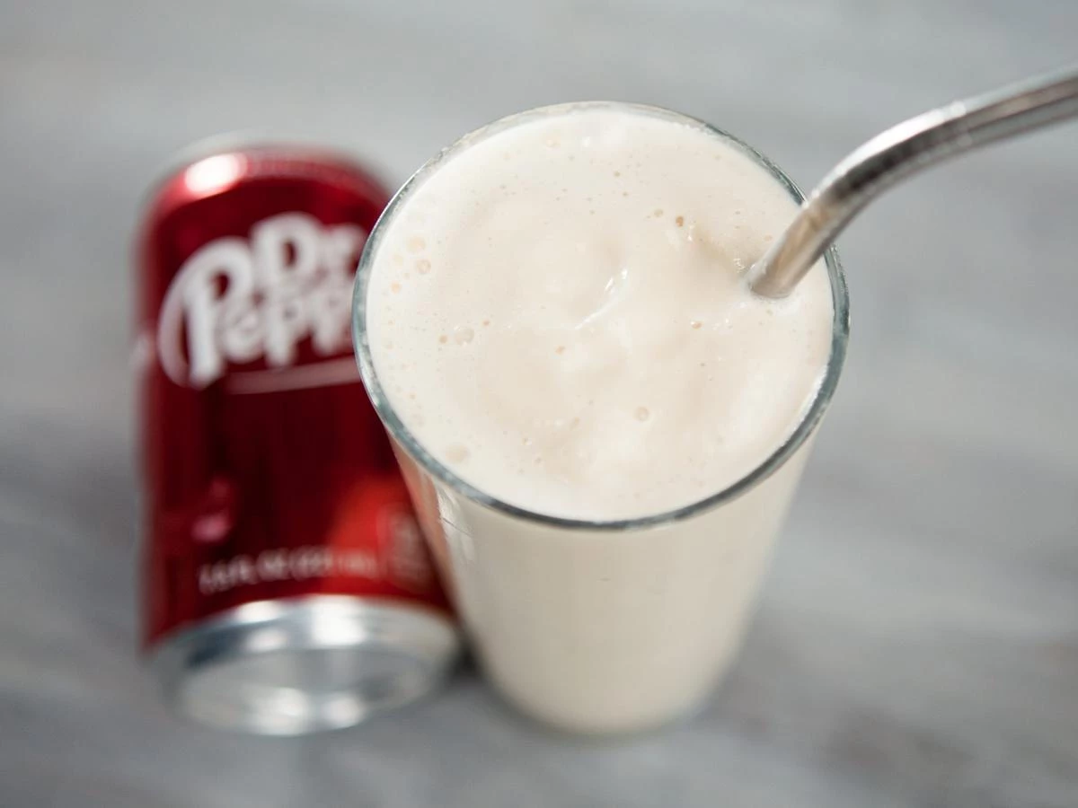 Homemade thick Dr Pepper shake.