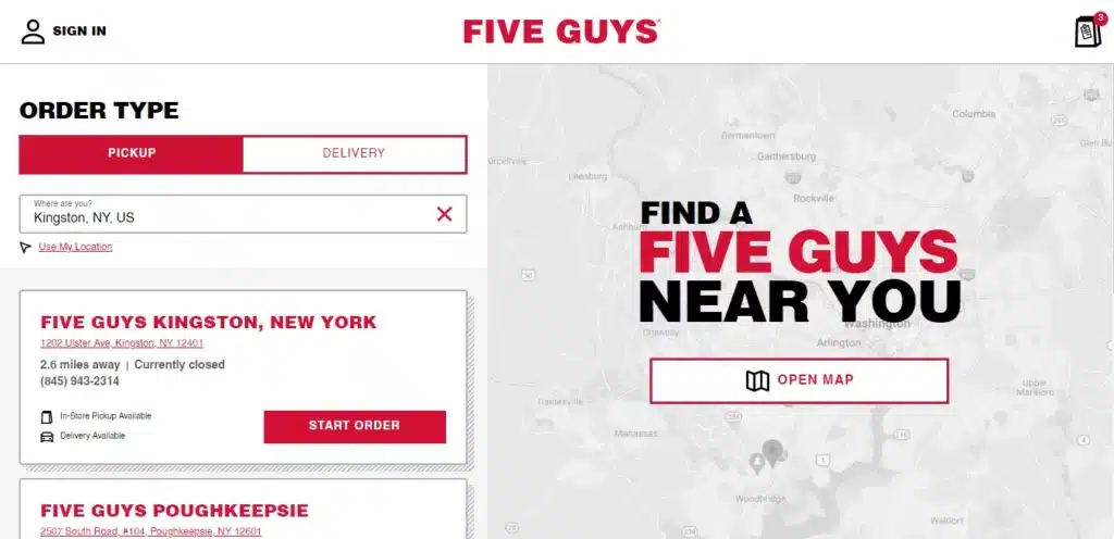 Five Guys Location