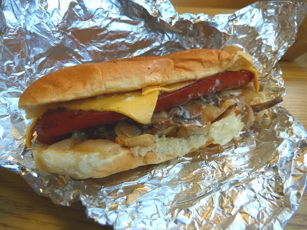 Five guys bacon and cheese dog