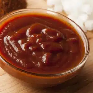 BBQ Sauce Served In A Glass Bowl