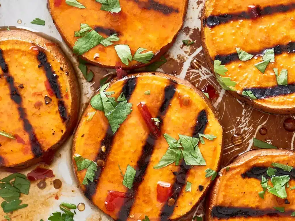Grilled Sweet Potato Close Up Look