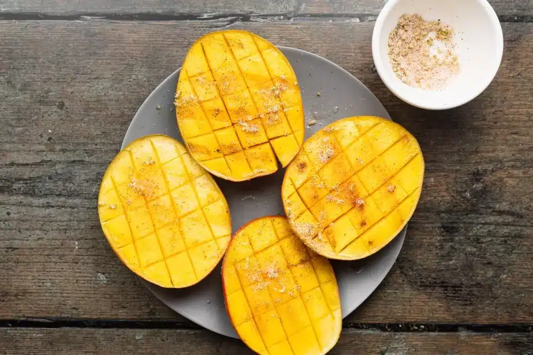 Grilled Mango Cut Into Pieces