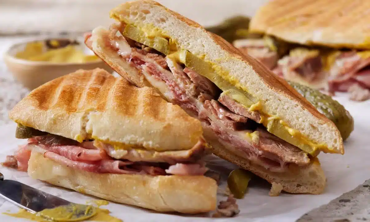 Cuban Sandwich Cut into Pieces