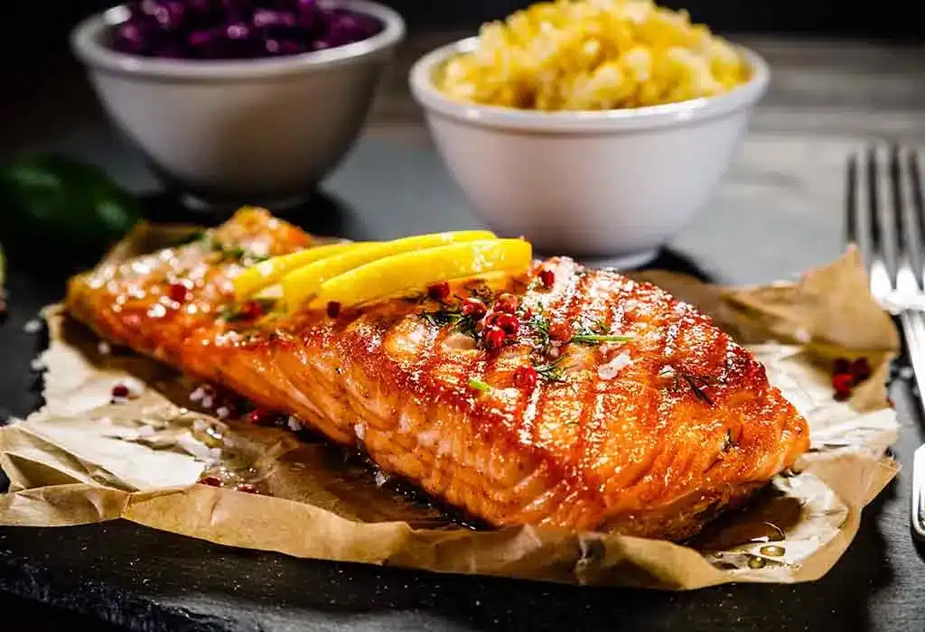 Cooked Salmon Served