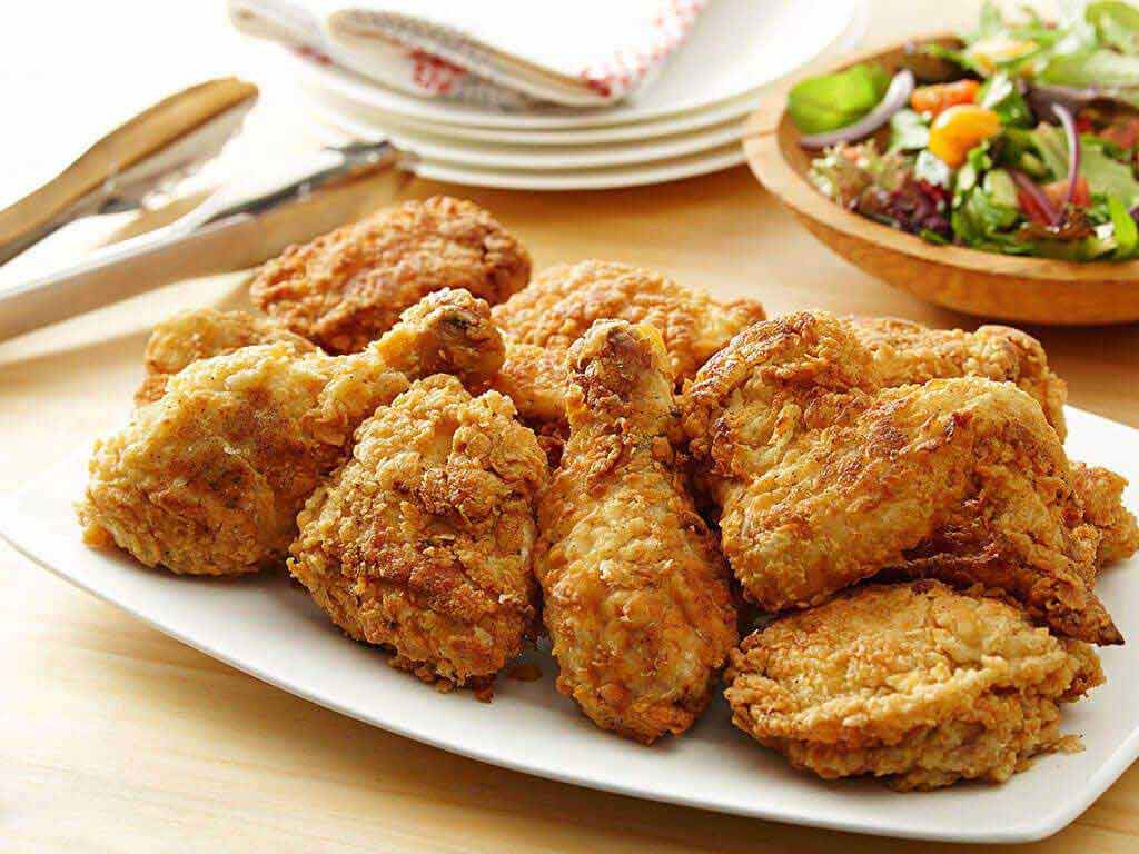 Fried Chicken In White Plate