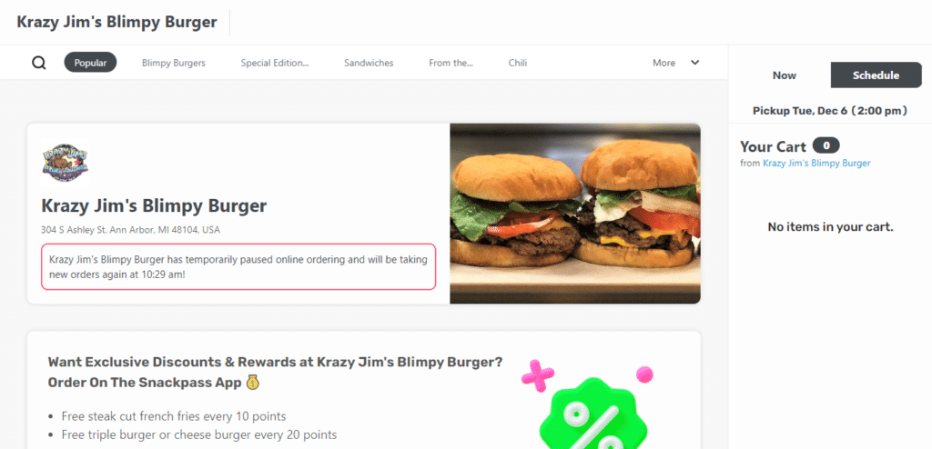 Blimpy Burger Location