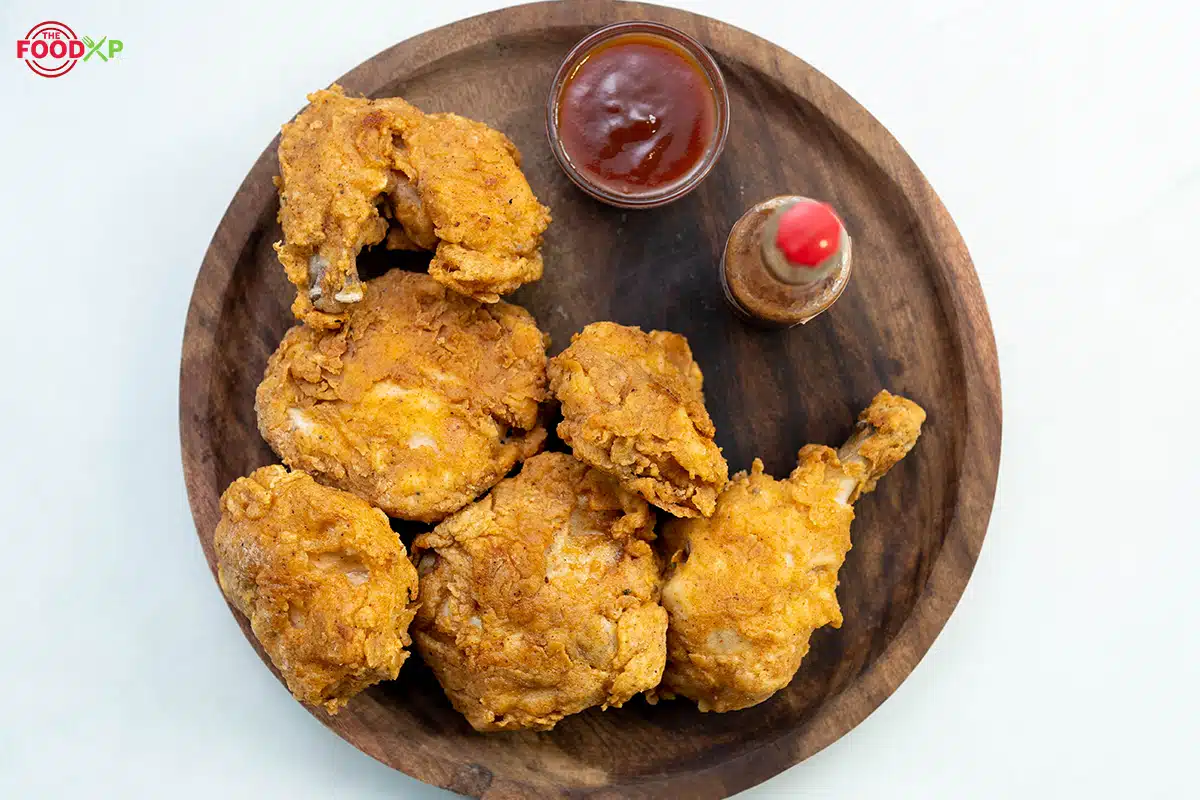 Serving Popeyes Fried Chicken