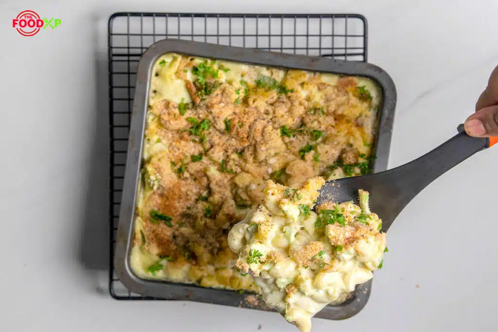 Jamie Oliver Cauliflower Mac and Cheese Step 16