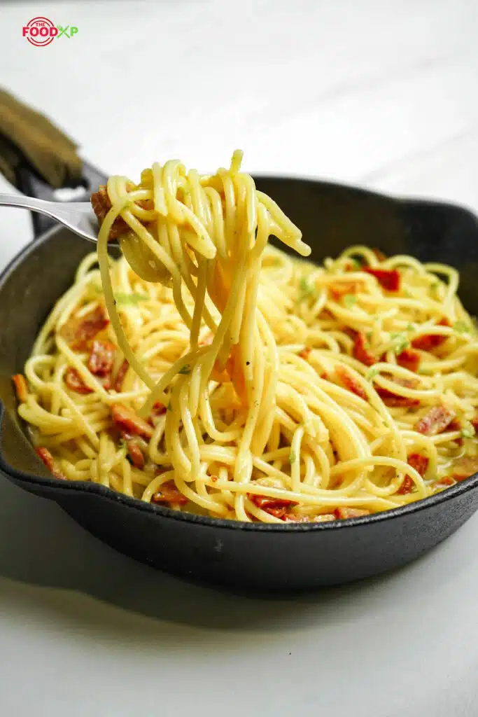 Eating Jamie Oliver Carbonara