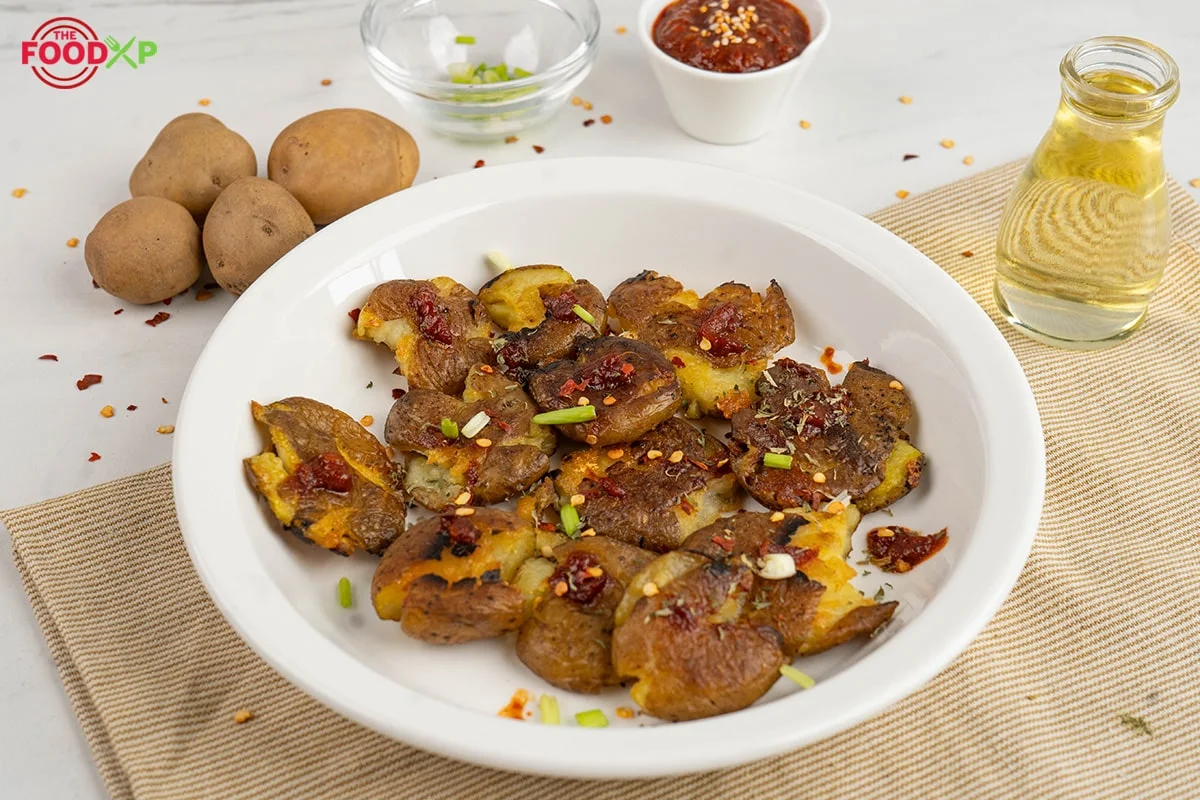 Chilli Oil Smashed Potatoes Recipe