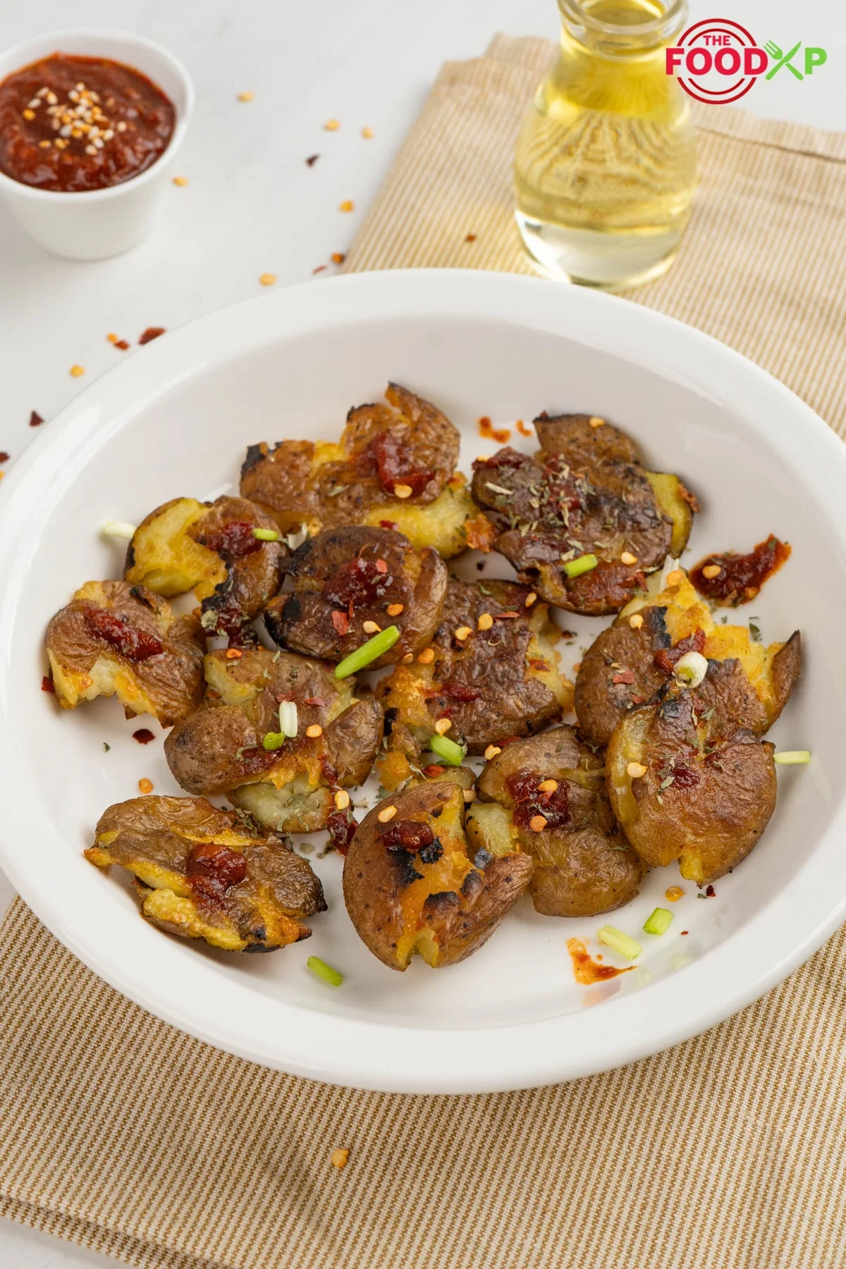 Chilli Oil Smashed Potatoes