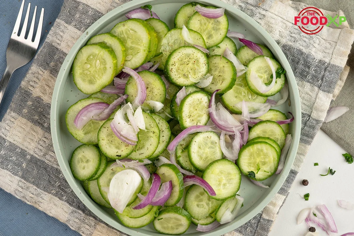 Homemade Cucumber Salad With Vinegar And Sugar