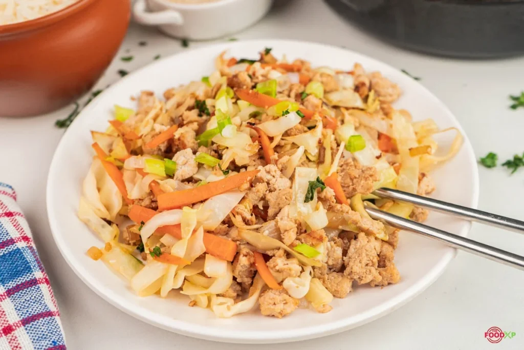 Egg Roll Skillet in a plate
