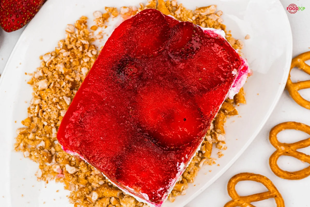 Strawberry Pretzel Salad Feature Image