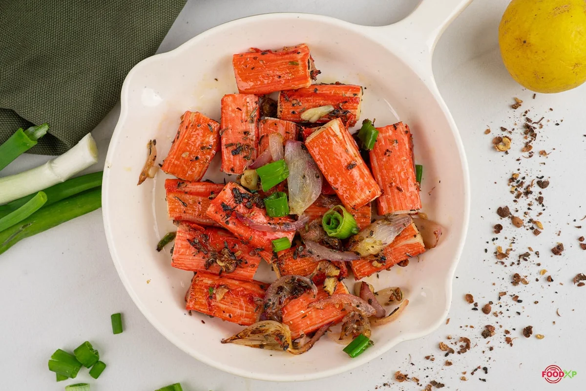 Garlic Butter Sauteed Imitation Crab Meat Feature Image