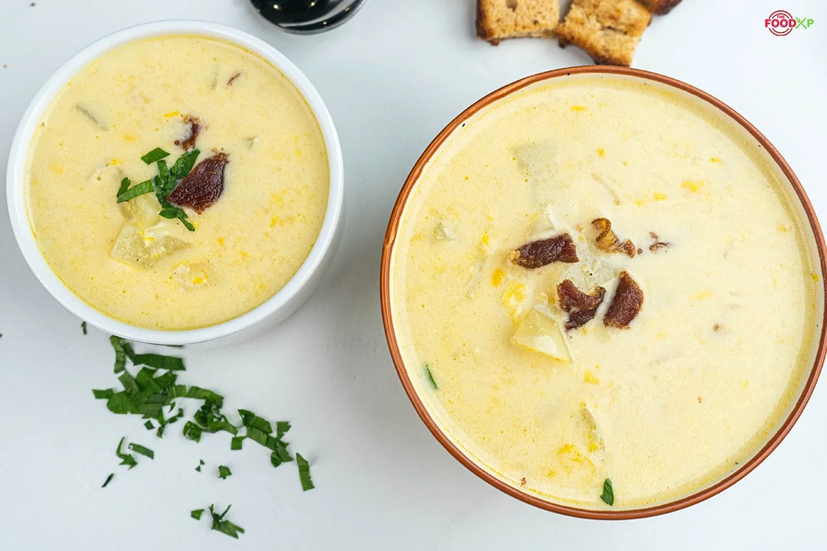 Potato & Corn Chowder In Bowls