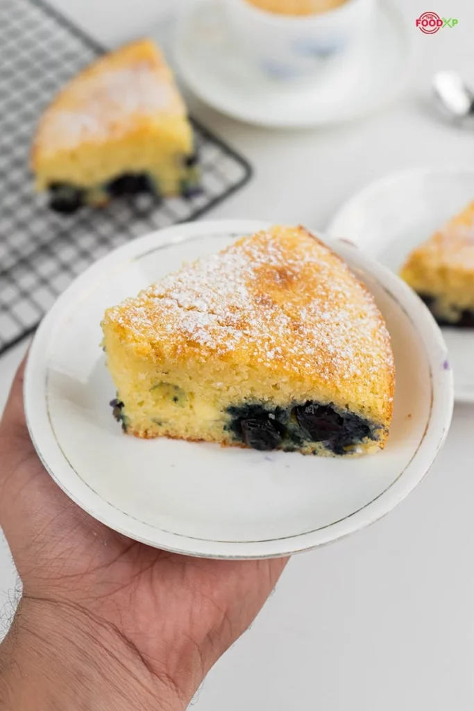 Blueberry Cottage Cheesecake Served