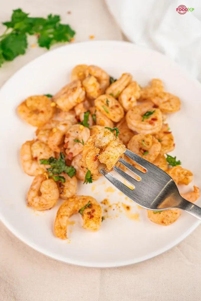 Air Fryer Garlic Shrimp Served