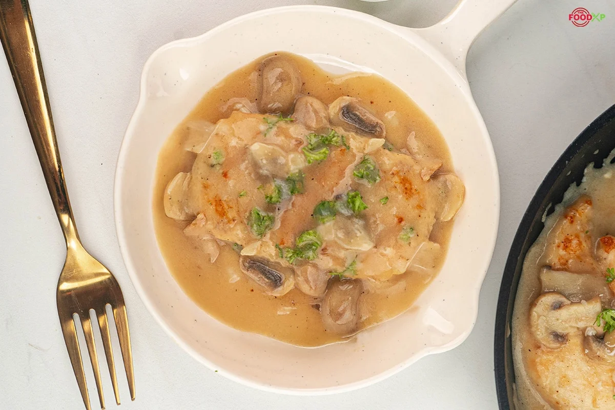 Chicken with Mushroom Sauce Served