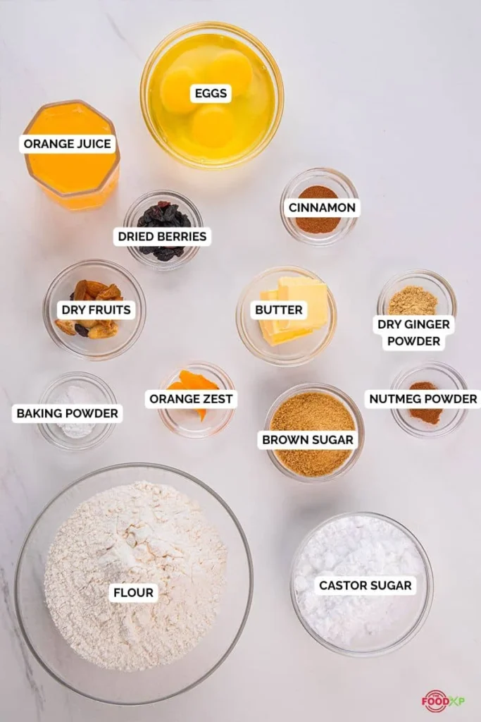 Rum Cake ingridients