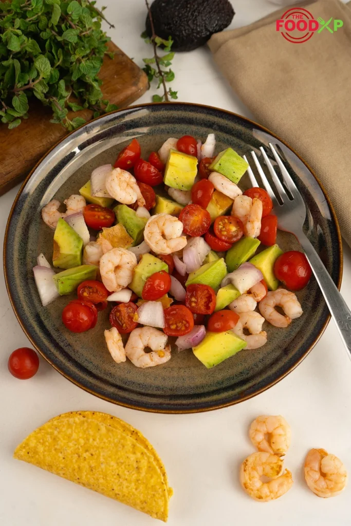 Shrimp Avocado Salad With Fork